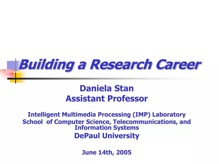building a research career