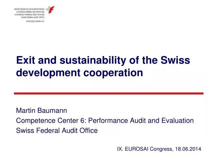 exit and sustainability of the swiss development cooperation