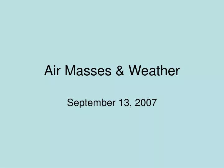 air masses weather