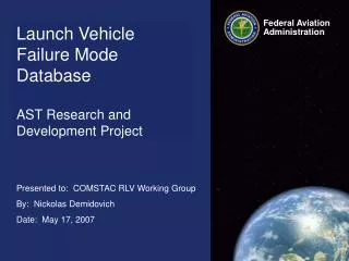 Launch Vehicle Failure Mode Database AST Research and Development Project