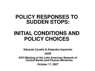 Eduardo Cavallo &amp; Alejandro Izquierdo IADB