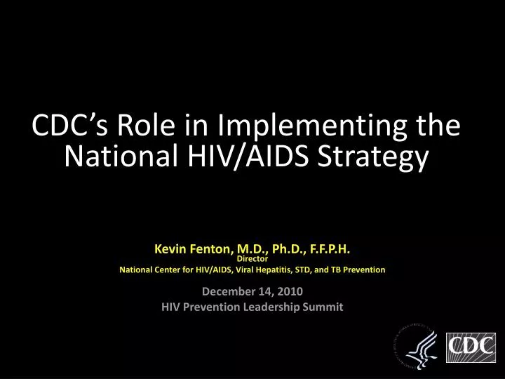 cdc s role in implementing the national hiv aids strategy