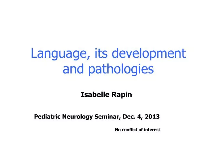 language its development and pathologies