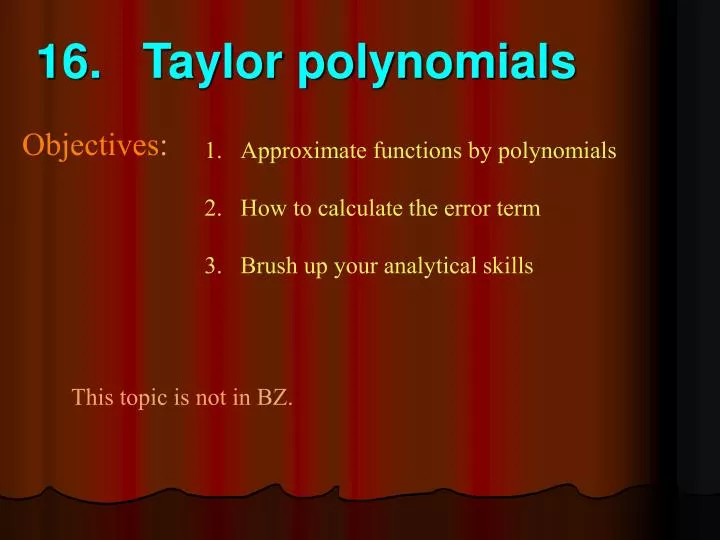 16 taylor polynomials