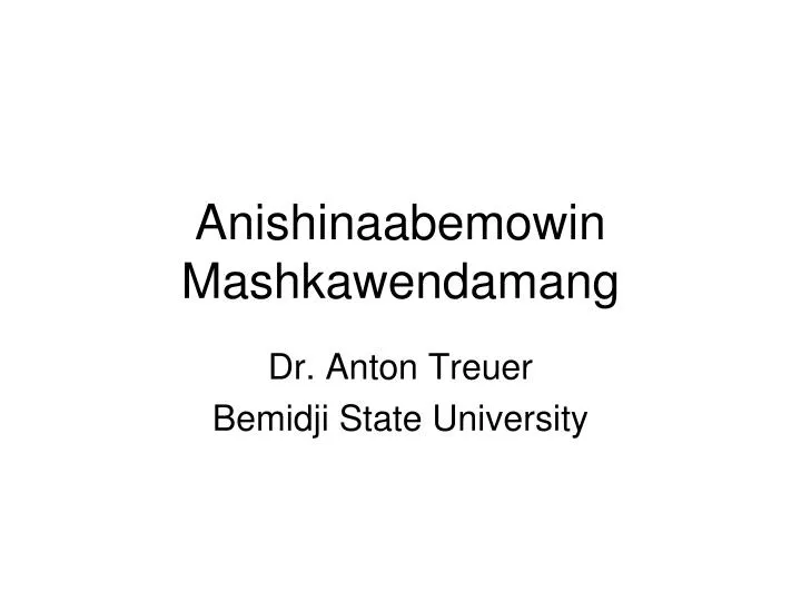 anishinaabemowin mashkawendamang