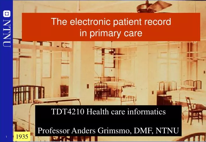 the electronic patient record in primary care