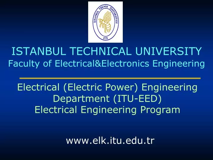 istanbul technical university faculty of electrical electronics engineering