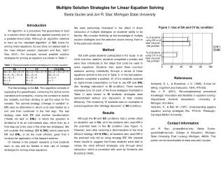 Multiple Solution Strategies for Linear Equation Solving