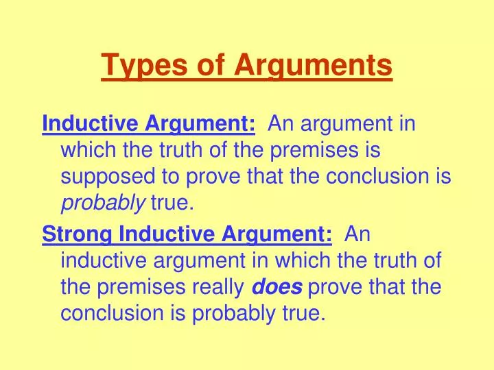 types of arguments