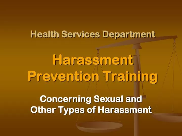 health services department harassment prevention training