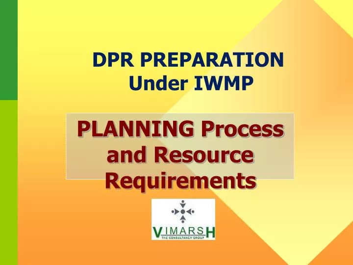 dpr preparation under iwmp