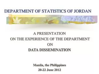 DEPARTMENT OF STATISTICS OF JORDAN