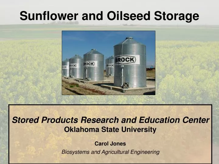 sunflower and oilseed storage