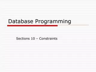 Database Programming