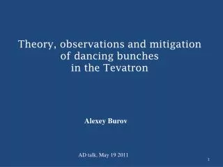 Theory, observations and mitigation of dancing bunches in the Tevatron