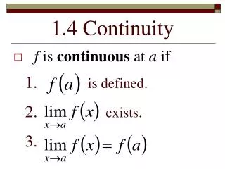 1.4 Continuity