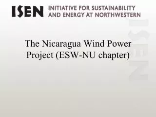 The Nicaragua Wind Power Project (ESW-NU chapter)