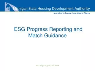 ESG Progress Reporting and Match Guidance