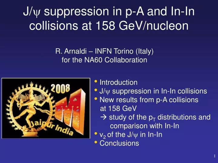 j suppression in p a and in in collisions at 158 gev nucleon