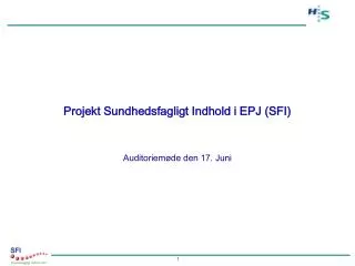 projekt sundhedsfagligt indhold i epj sfi