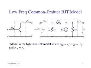 Low Freq Common-Emitter BJT Model