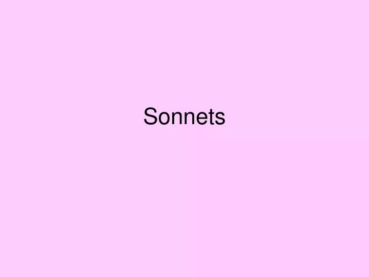 sonnets