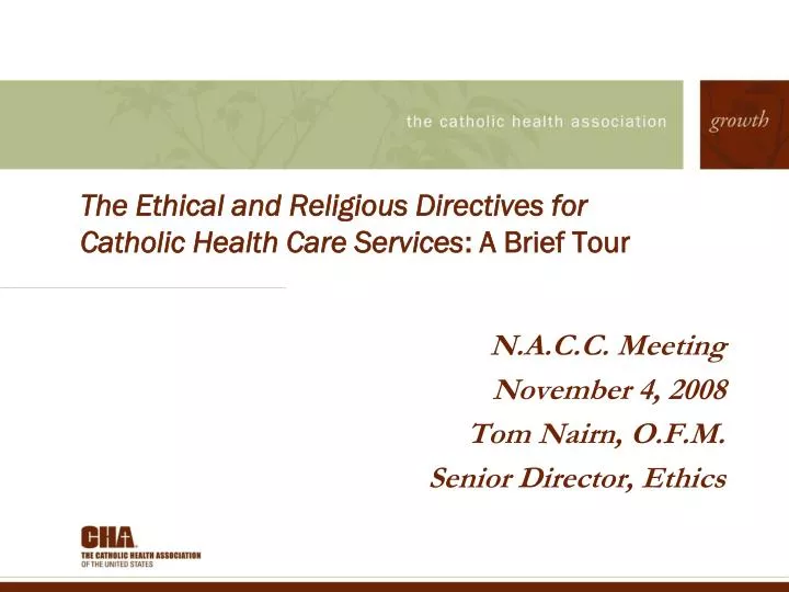 the ethical and religious directives for catholic health care services a brief tour