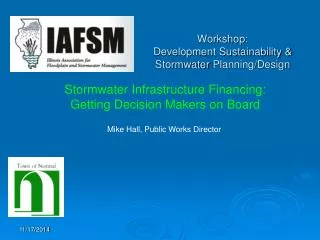 Workshop: Development Sustainability &amp; Stormwater Planning/Design