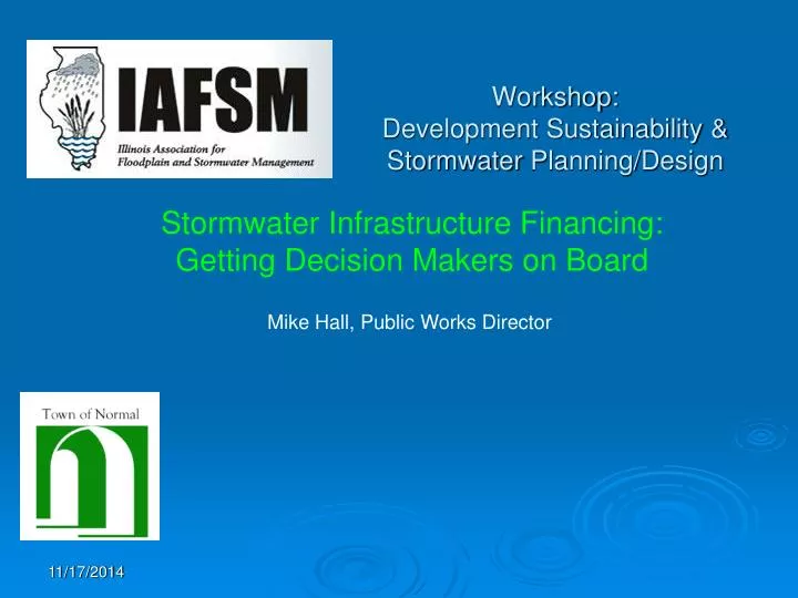 workshop development sustainability stormwater planning design