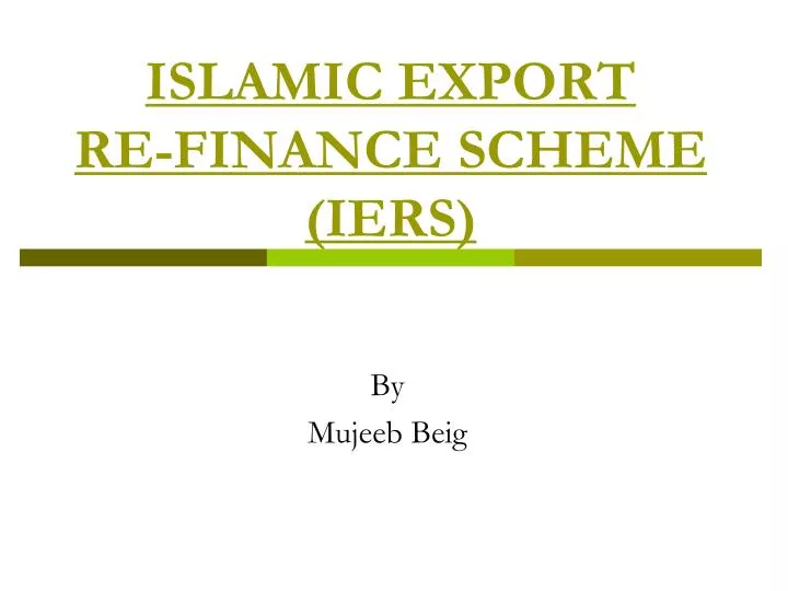 islamic export re finance scheme iers