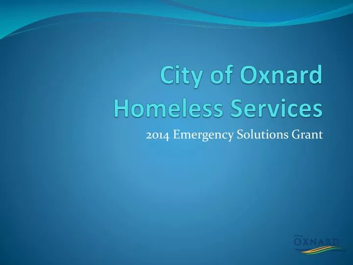 city of oxnard homeless services