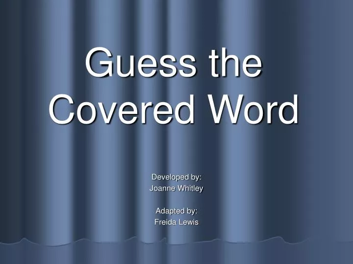 guess the covered word