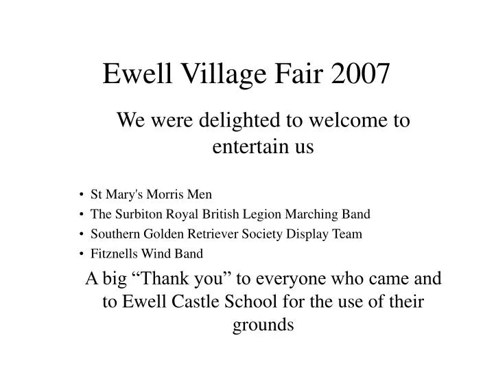 ewell village fair 2007