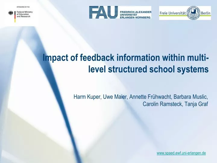 impact of feedback information within multi level structured school systems