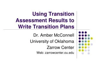 Using Transition Assessment Results to Write Transition Plans