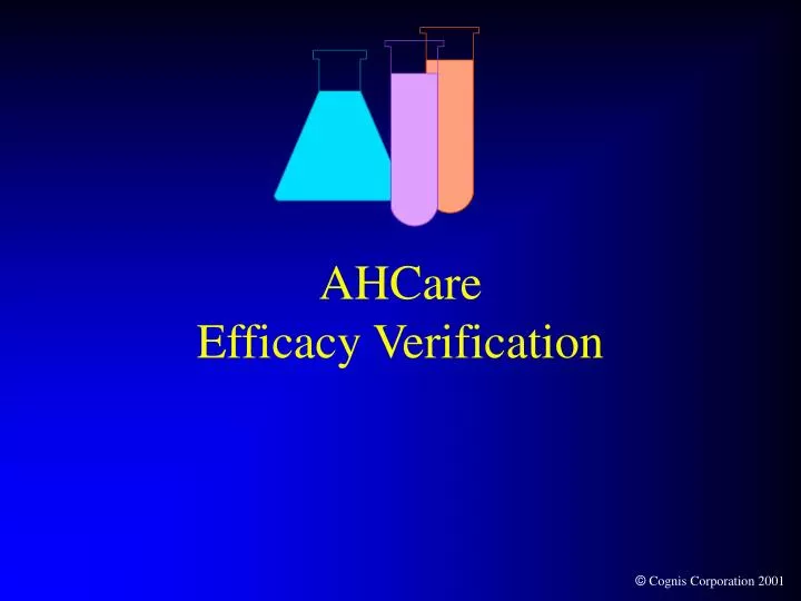 ahcare efficacy verification