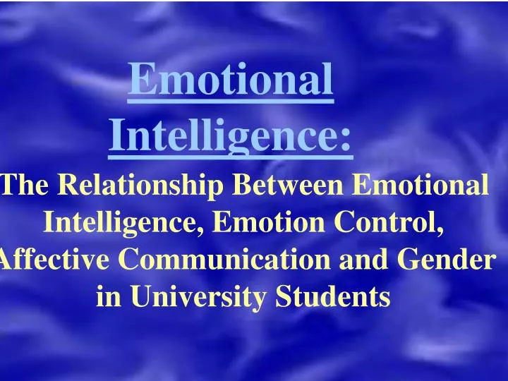 Ppt - Emotional Intelligence: Powerpoint Presentation, Free Download 