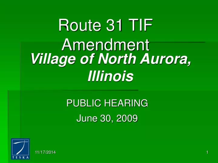 route 31 tif amendment