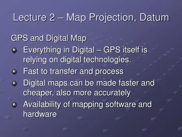 lecture 2 map projection datum