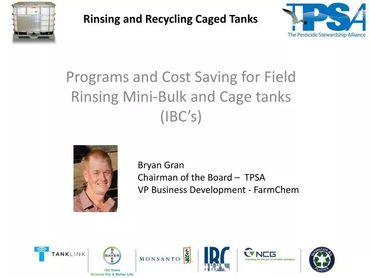 programs and cost saving for field rinsing mini bulk and cage tanks ibc s