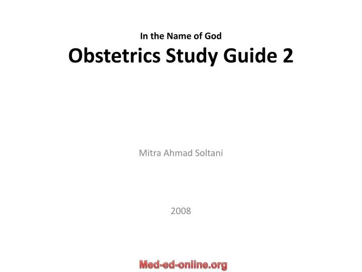 in the name of god obstetrics study guide 2