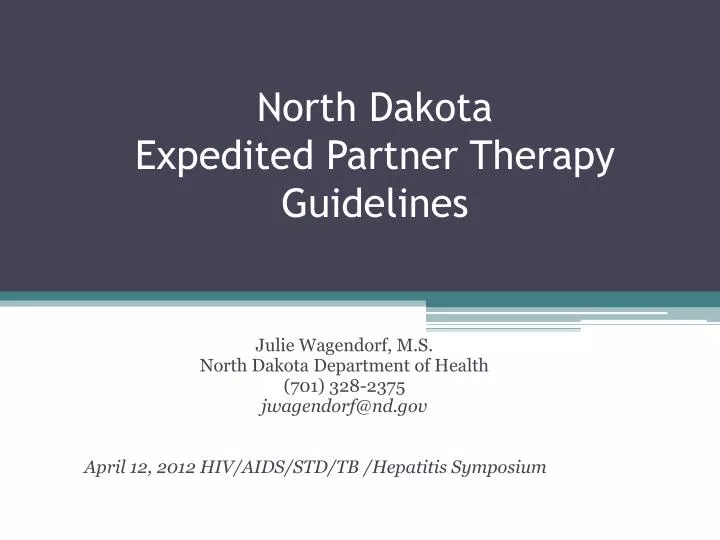 north dakota expedited partner therapy guidelines