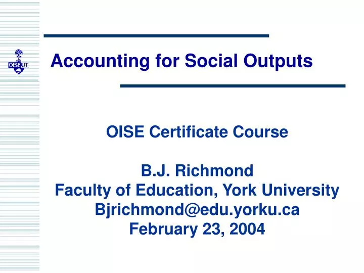 accounting for social outputs