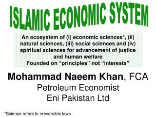 ISLAMIC ECONOMIC SYSTEM