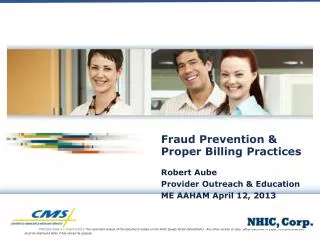 Fraud Prevention &amp; Proper Billing Practices
