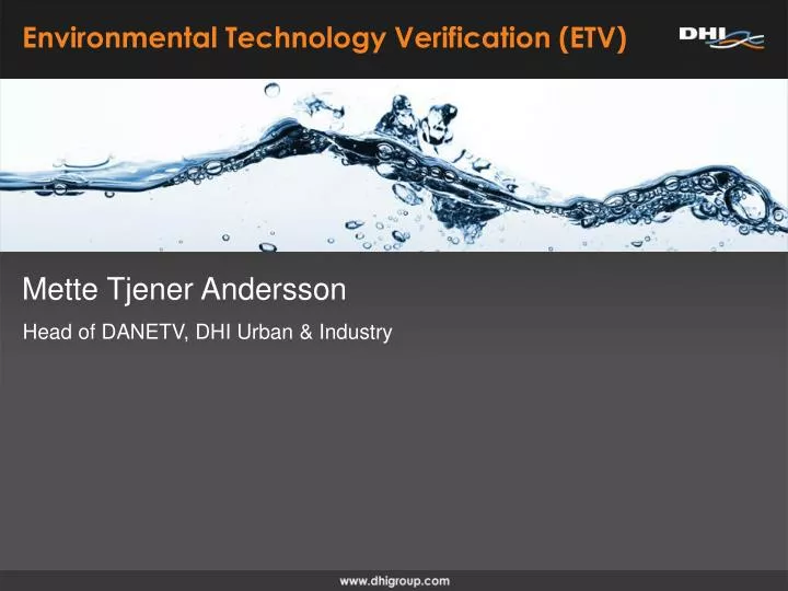 environmental technology verification etv