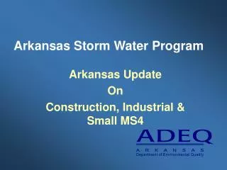 Arkansas Storm Water Program