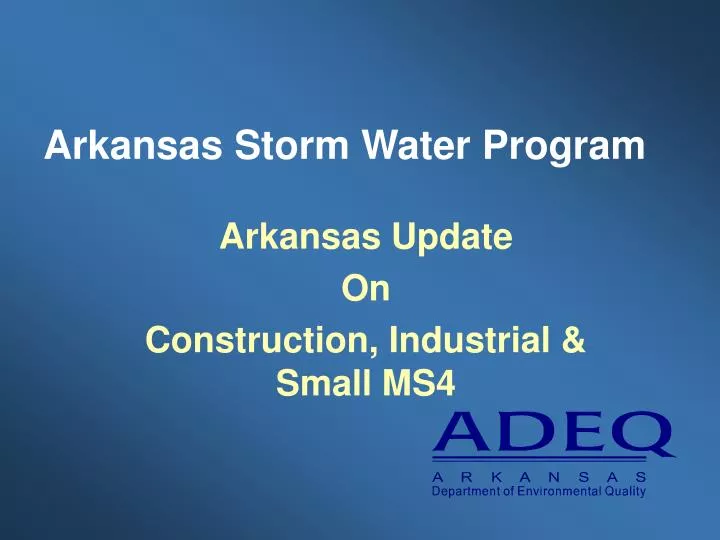 arkansas storm water program