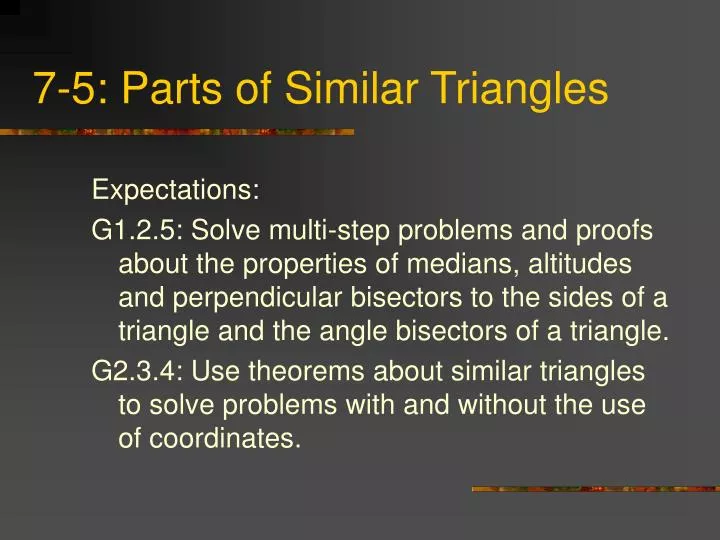 7 5 parts of similar triangles
