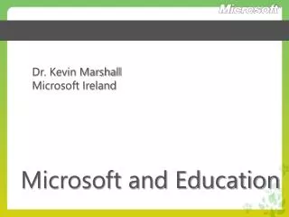 Dr. Kevin Marshall Microsoft Ireland